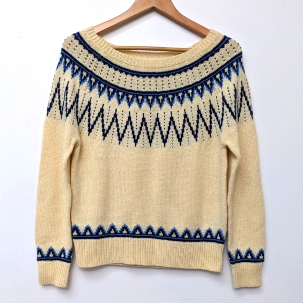 Denim & Supply Ralph Lauren Rare Cream Wool Blend Fair Isle Nordic Sweater